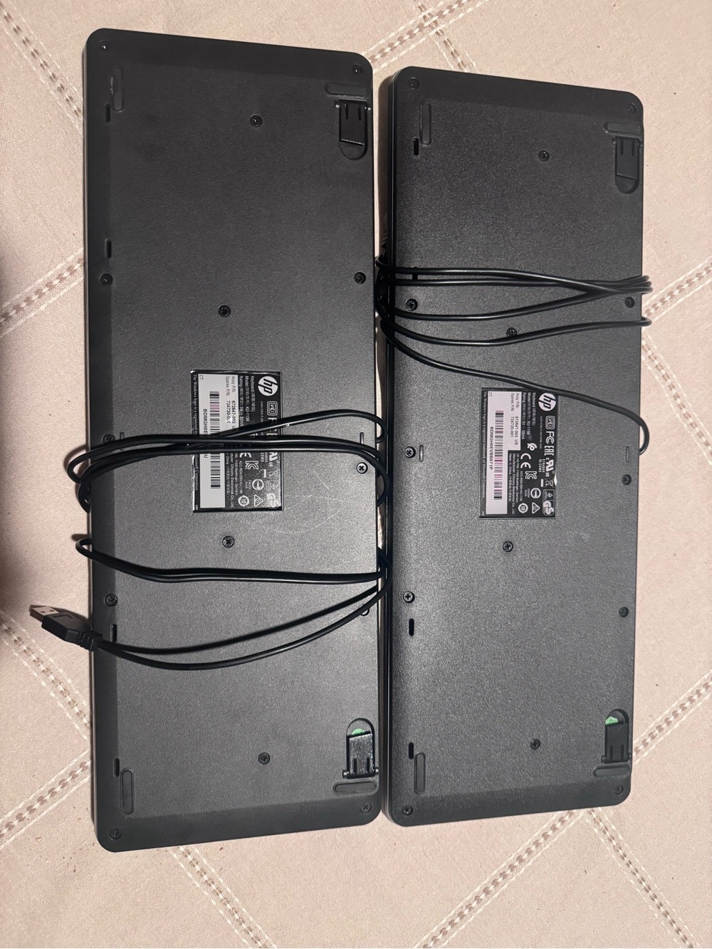 2 HP Black USB Wired Full-Size Keyboards - Standard Layout - Picture 3 of 3